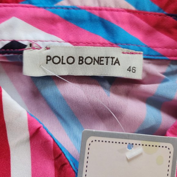 Polo Bonetta Bright Groovy Multi Color Long Sleeve Button Down Blouse Size 2XL46 - Picture 5 of 7
